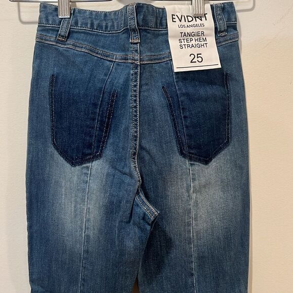 NWT EVIDNT Los Angeles Tangier Step Hem Straight Denim Jeans - Size 25 - Picture 6 of 6